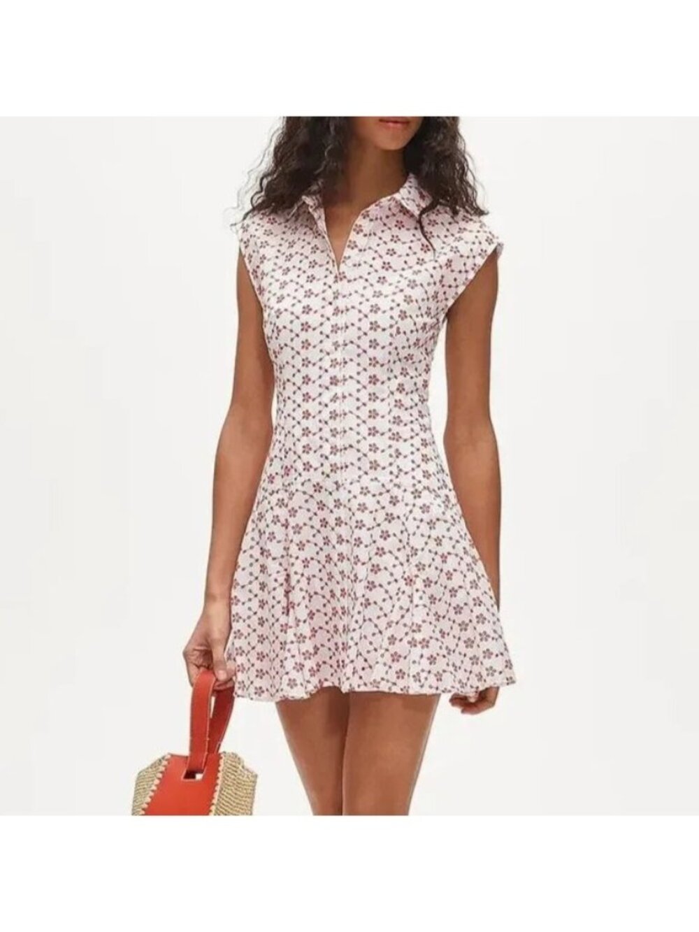 NWT J.Crew Mini Eyelet Shirt Dress Sz 14 White Red Slip Liner A-Line Sleeveless